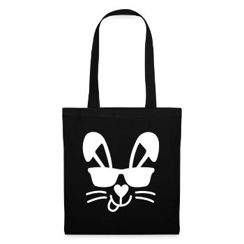 Cooler Osterhase | Sonnenbrille, Ostern, feiern - Stoffbeutel - Schwarz - Vorne