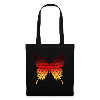 rouge blanc bleu allemagne papillon - Sac en tissu - noir - Devant