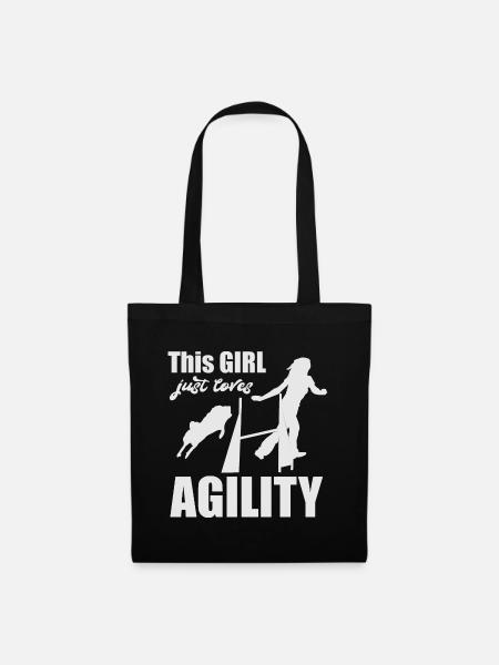 Agility T-Shirt Girls Dog Sports - Tote Bag - black