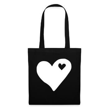 Émoji de coeur esquisse - Sac en tissu - noir - Devant
