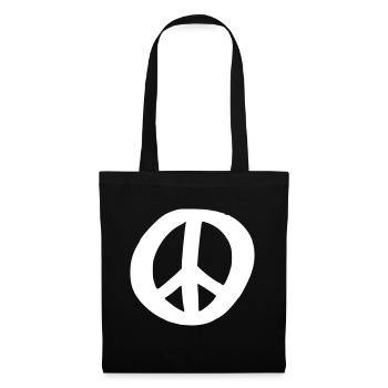 Signe de la Paix Dessin de la Paix Croquis blanc - Sac en tissu - noir - Devant