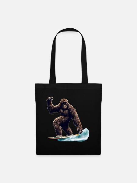 Bigfoot Surfing - Stoffbeutel - Schwarz