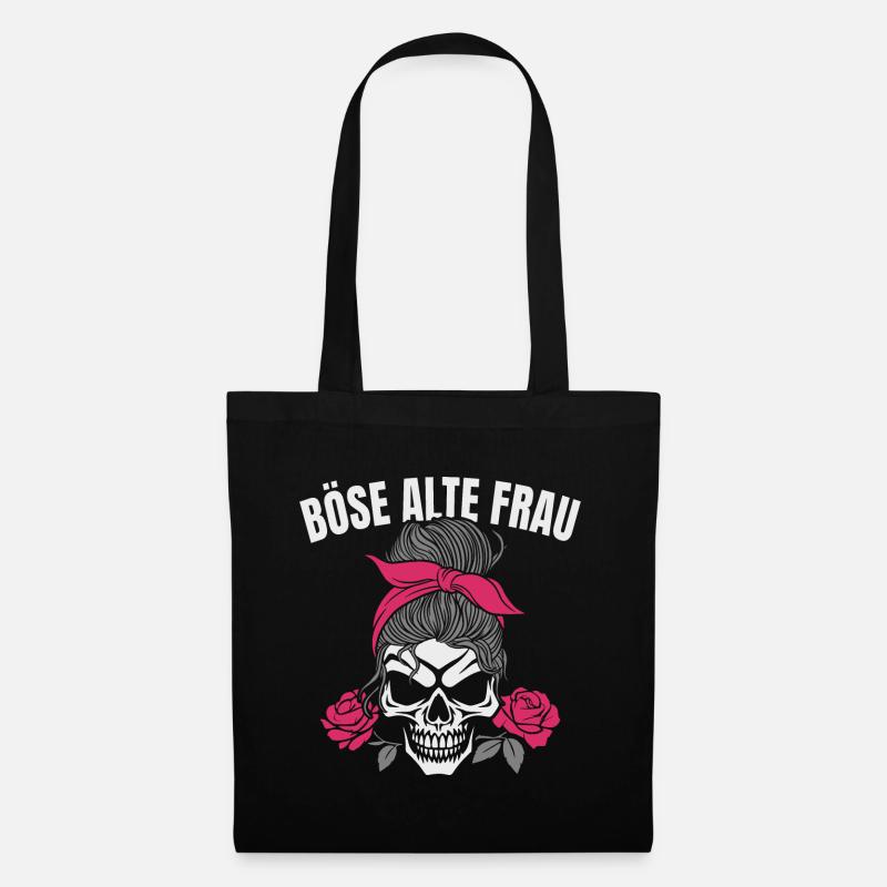Böse Alte Frau Sarkasmus - Stoffbeutel - Schwarz