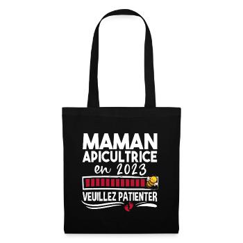 2023 Maman Apicultrice Apiculture Abeille Humour - Sac en tissu - noir - Devant