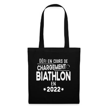2023 Biathlon Biathlète Sport Ski Tir Humour - Sac en tissu - noir - Devant