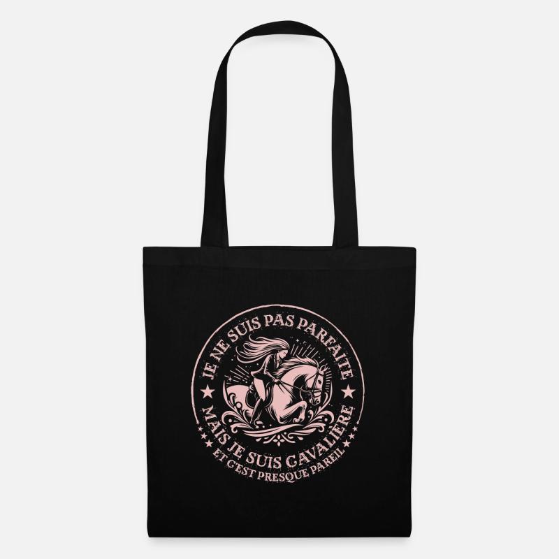 je ne suis pas parfaite mais je suis cavalière - Sac en tissu - noir