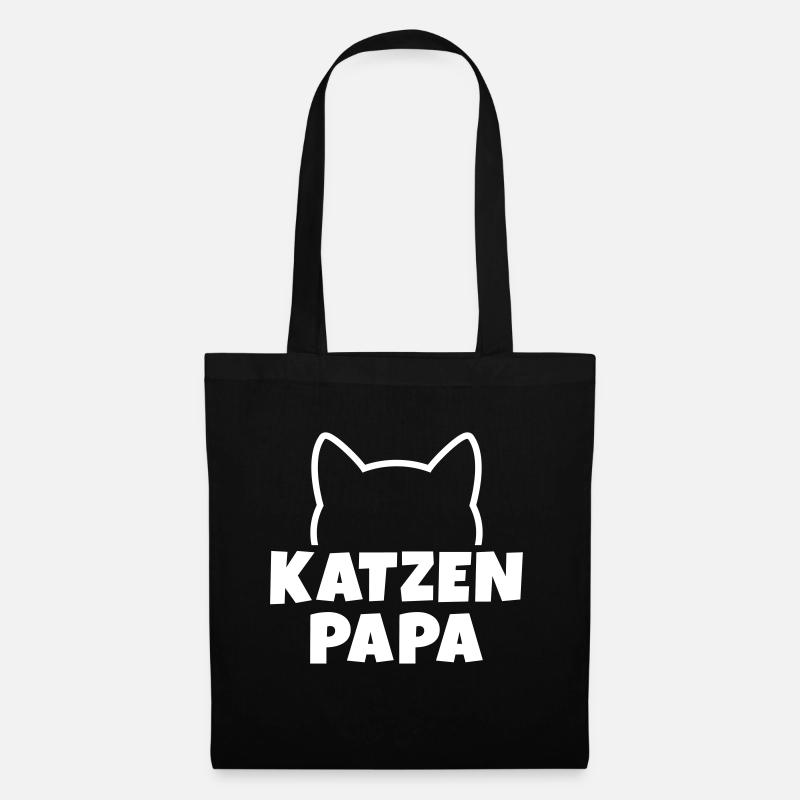 Katzenpapa - Stoffbeutel - Schwarz