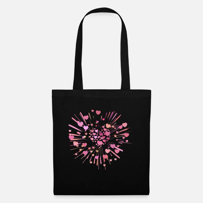 supernova2 rosa herzen - Stoffbeutel - Schwarz