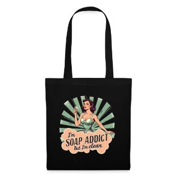 Seifenherstellung - I'm a Soap Addict - Stoffbeutel - Schwarz - Vorne