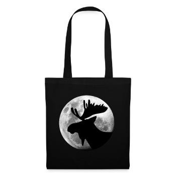 L’orignal dans la forêt de pleine lune animal - Sac en tissu - noir - Devant