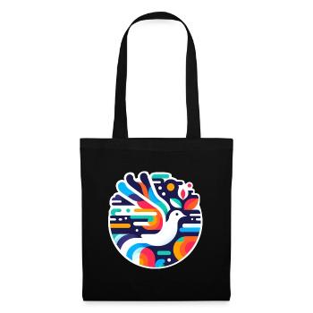 Vibrant Peace Dove Emblem - Stoffbeutel - Schwarz - Vorne