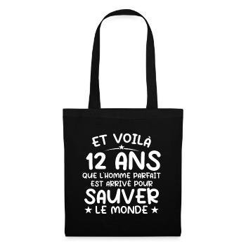 12 Year Old Gift 12 Year Old Original Gift Man 12 Year Old - Tote Bag - black - Front