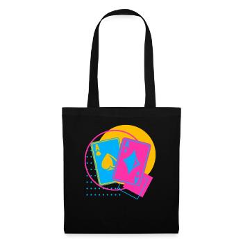 Joueur de Poker Rétro Vintage Poker Texas Holdem - Sac en tissu - noir - Devant