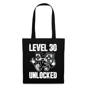 30 Birthday Level 30 Unlocked Anniversary 30 Years - Tote Bag - black - Front