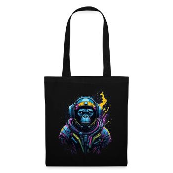 monkey cosmonaut - Stoffbeutel - Schwarz - Vorne