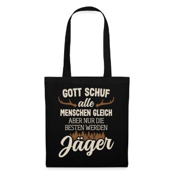Jagd Jäger Jagen Lustig - Stoffbeutel - Schwarz - Vorne