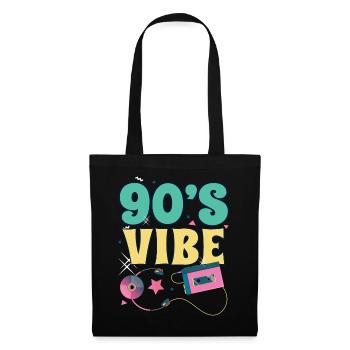 90er Jahre 90s Retro Geschenk - Stoffbeutel - Schwarz - Vorne
