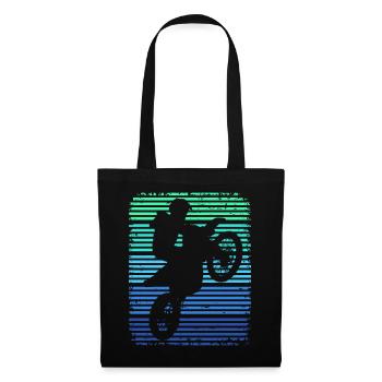 Dirt Bike Motocross Retro Enduro Supermoto - Sac en tissu - noir - Devant
