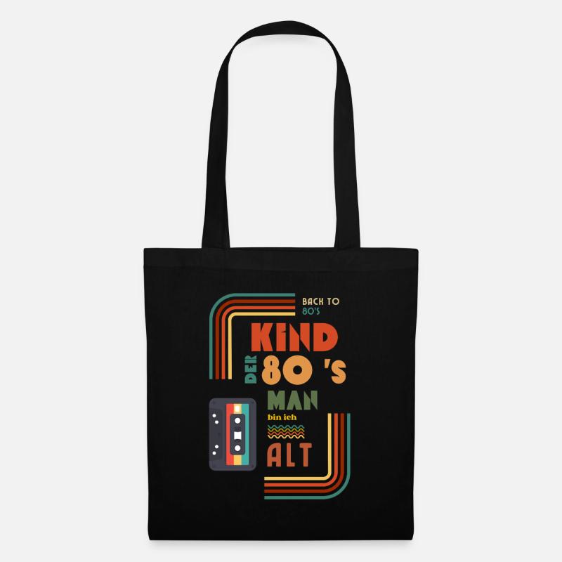 Retro 80er Jahre Party - Kind der 80er Style - Stoffbeutel - Schwarz