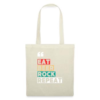 Rock Festival - Eat Beer Rock Repeat - Retro Style - Tote Bag - nature - Front
