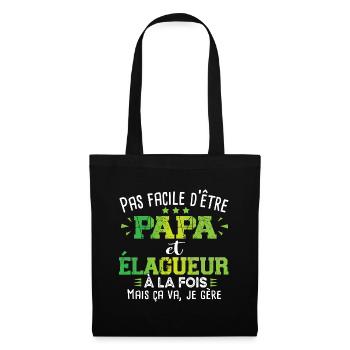 Papa élagueur Paysagiste métier Charpentier - Sac en tissu - noir - Devant