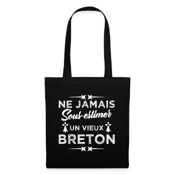 Ne jamais sous estimer un vieux Breton - Sac en tissu - noir - Devant