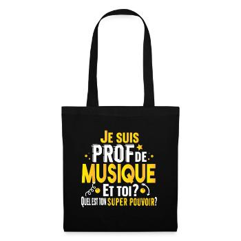 Prof Professeur Musique Métier Collège Lycée - Sac en tissu - noir - Devant