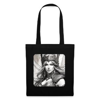 Fantasy Anime Fille Viking Germanique Trigues Moyen Âge - Sac en tissu - noir - Devant