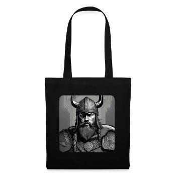 Proud Viking with Horns Helmet Germanic Berserker - Tote Bag - black - Front