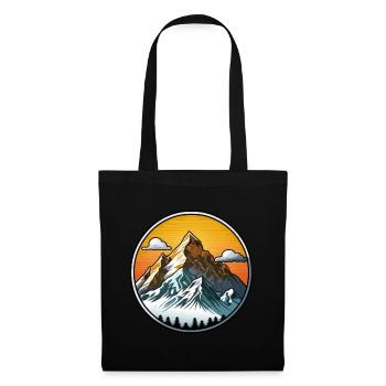 Berge - Stoffbeutel - Schwarz - Vorne