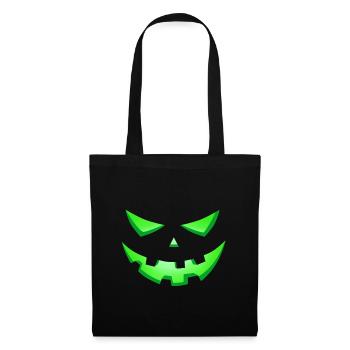 Monster Green Eyes, Scary Halloween Face - Tote Bag - black - Front