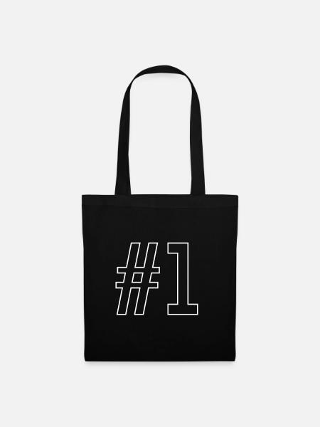 #1 Erster Platz Geschenk Für Die Nummer Eins - Stoffbeutel - Schwarz