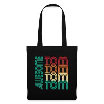 TOM Awesome first name T-shirt personalized gift tom - Tote Bag - black - Front