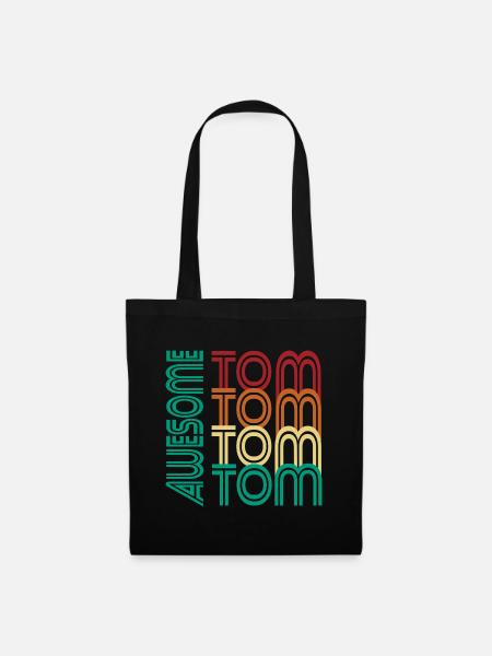 TOM Awesome Vorname T-Shirt Personalisiertes Tom-Geschenk - Stoffbeutel - Schwarz
