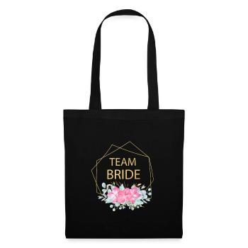 Équipe Bride ! Fleurs modernes personnalisable - Sac en tissu - noir - Devant
