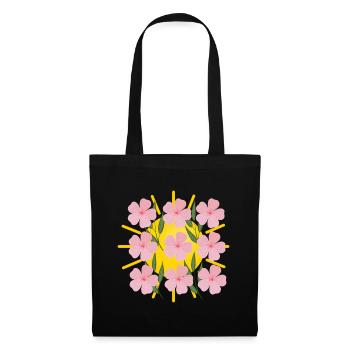 Fleurs au soleil - Sac en tissu - noir - Devant