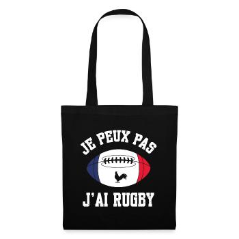 Je Peux Pas J'ai Rugby - Sac en tissu - noir - Devant