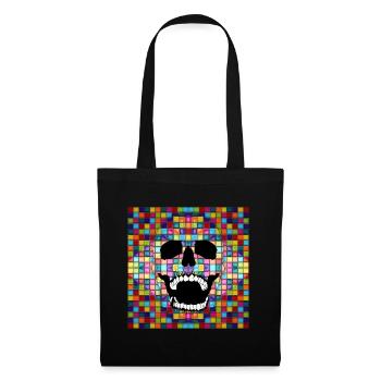 Colorful mosaic skull - Tote Bag - black - Front