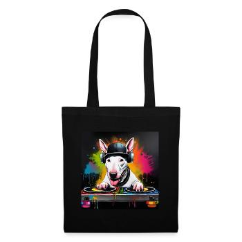 Platines de mixage anglais Bull Terrier DJ - Sac en tissu - noir - Devant