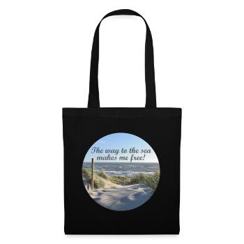 The way to the sea makes me free! - Stoffbeutel - Schwarz - Vorne
