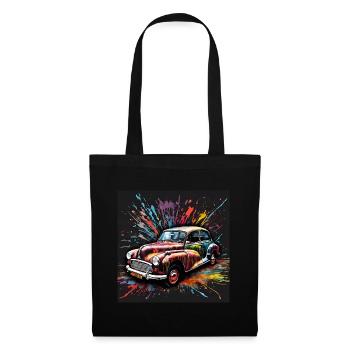 Morris Minor British Car Splash Art - Tote Bag - black - Front