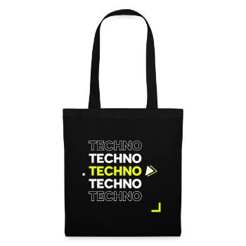 Techno - Sac en tissu - noir - Devant