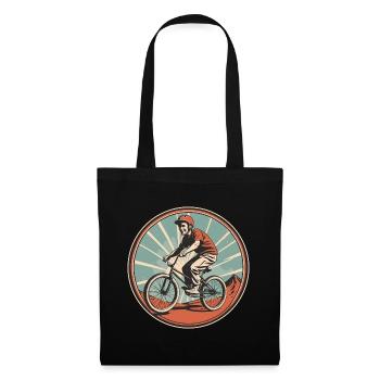 BMX Fahrer im 50er Jahre Vintage Grafikstil - Stoffbeutel - Schwarz - Vorne