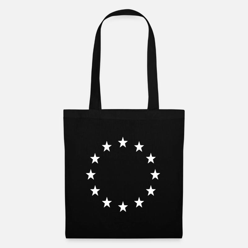 Europa Sterne - Stoffbeutel - Schwarz