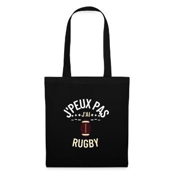 tee shirt J peux pas j ai rugby - Sac en tissu - noir - Devant
