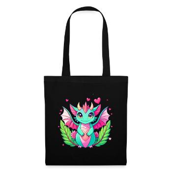 Dragon coloré - Sac en tissu - noir - Devant