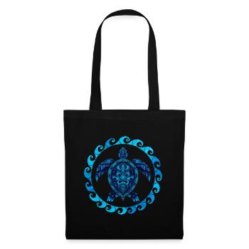 Stained Glass Hawaiian Maori Sea Turtle - Tote Bag - black - Front
