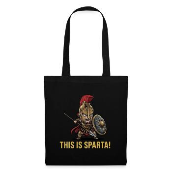 This is Sparta - Kawaii Spartan Warrior Greek Meme - Tote Bag - black - Front