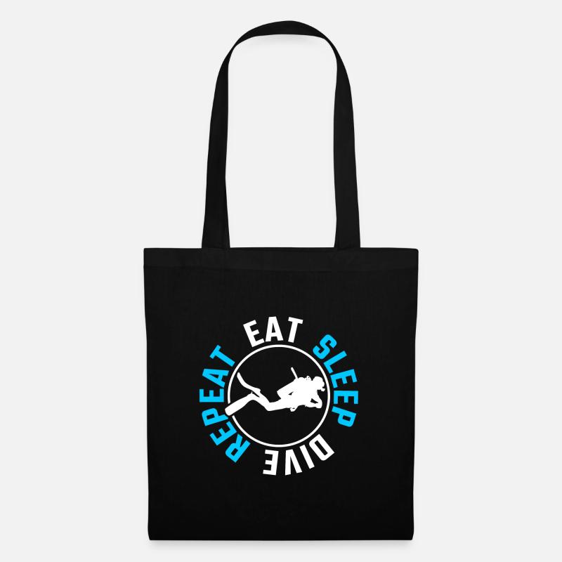 Eat Sleep Dive Repeat Tauchen Geschenk - Stoffbeutel - Schwarz