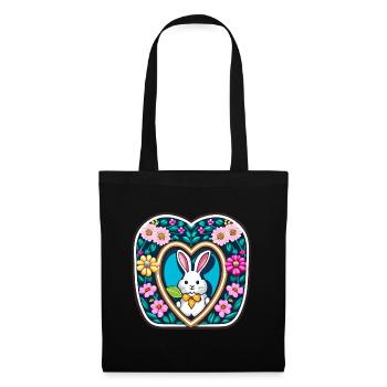 Easter Bunny Many Flowers Flower - Tote Bag - black - Front